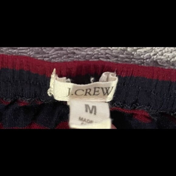 𝅺j.crew Amie striped strapless maxi dress size medium navy and burgundy - Picture 4 of 6